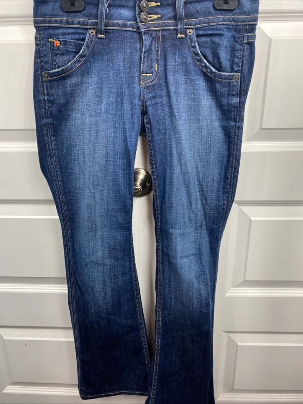 Hudson Jeans Petite BootCut Signature Petite Made in USA 26 Dark Low Rise Waist